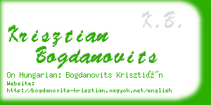 krisztian bogdanovits business card